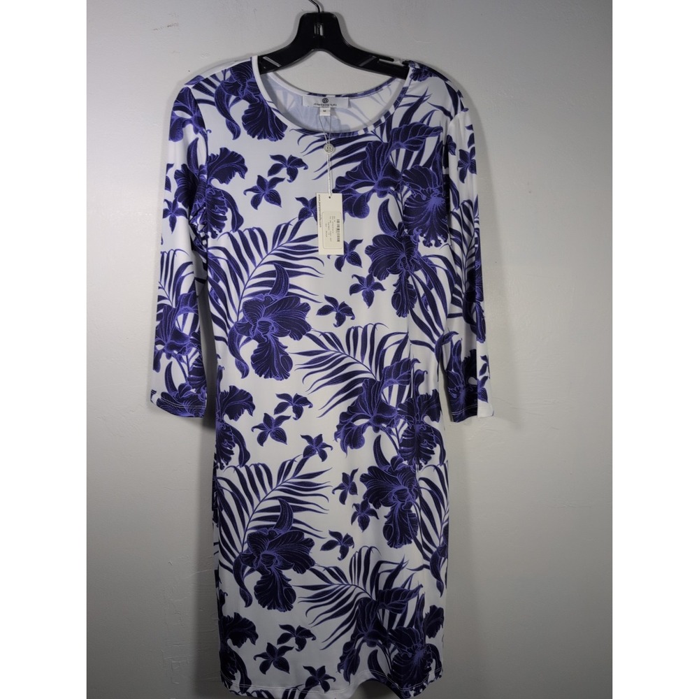 Jean-Pierre Klifa Navy Size Medium Knee Length Long Sleeve Dress NEW